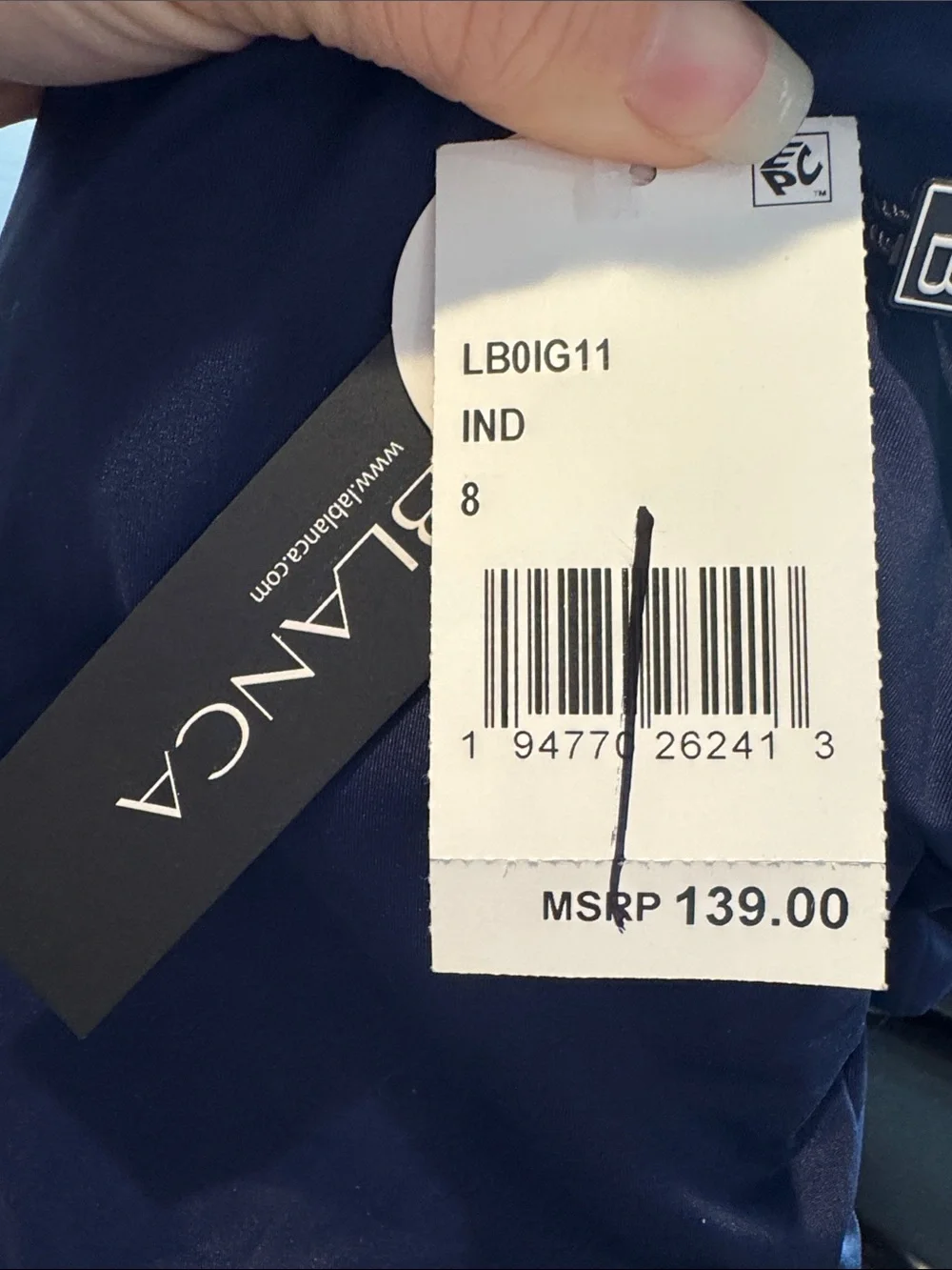 NWT - La Blanca Island Goddess Off Shoulder Ruffle One Piece Swimsuit in Indigo